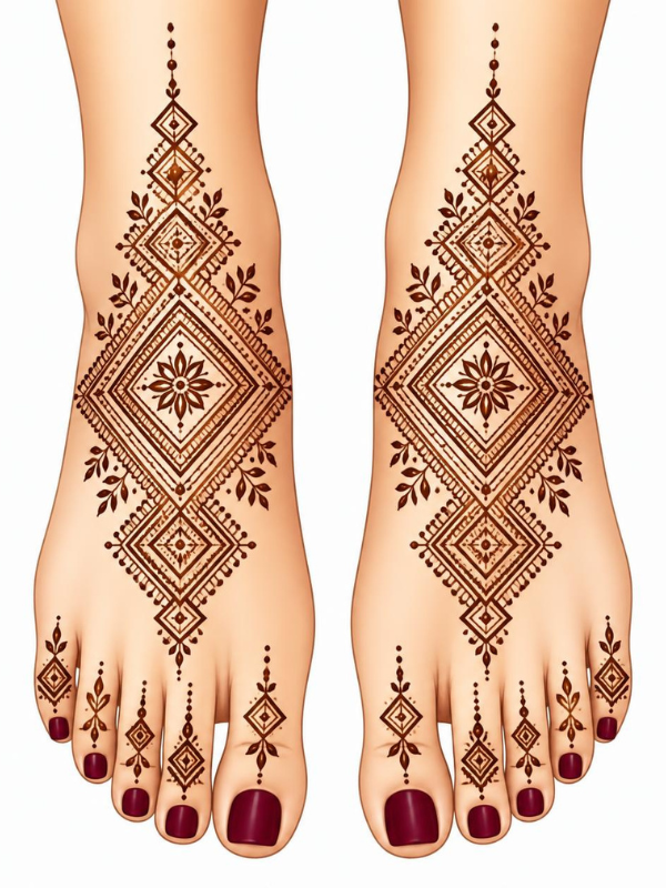 Geometric-Foot-Henna-Design