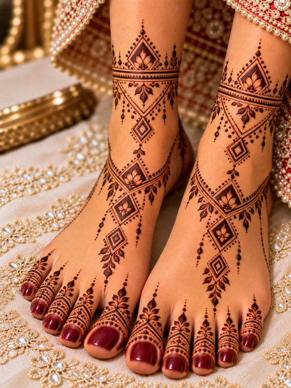 Geometric-Bridal-Feet-Henna