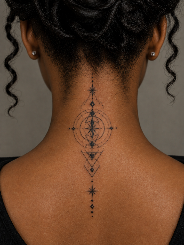 Geometric-Neck-Tattoo
