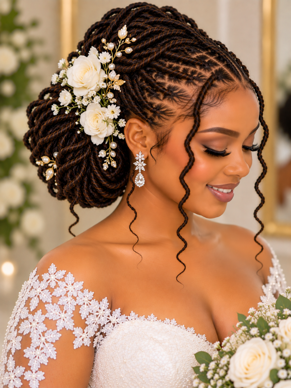 Locs-Wedding-Hairstyle-With-Flowers