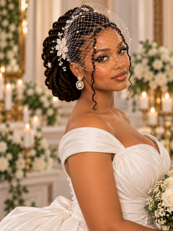 Locs-With-a-Birdcage-Veil