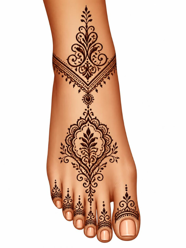 Moroccan-Inspired-Foot-Henna-Design