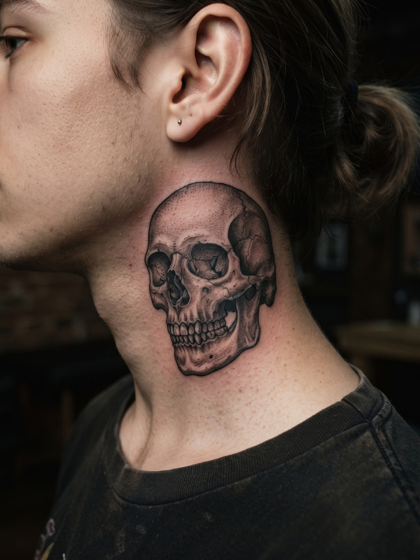 Skull-Neck-Tattoo