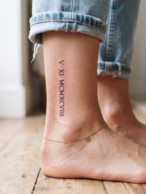 Roman-Numeral-Ankle-Tattoo