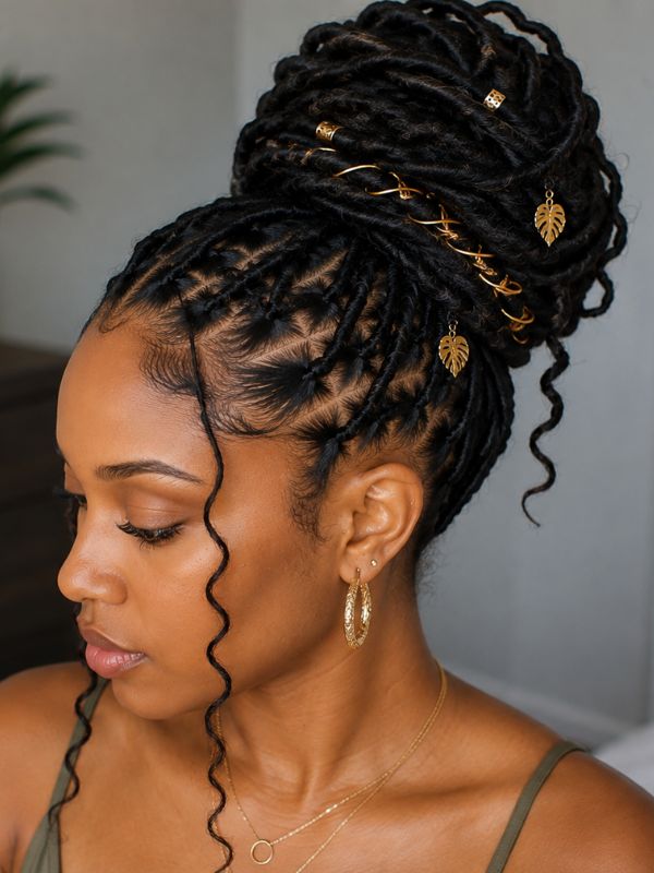 Elegant-Locs-Updo-With Accessories