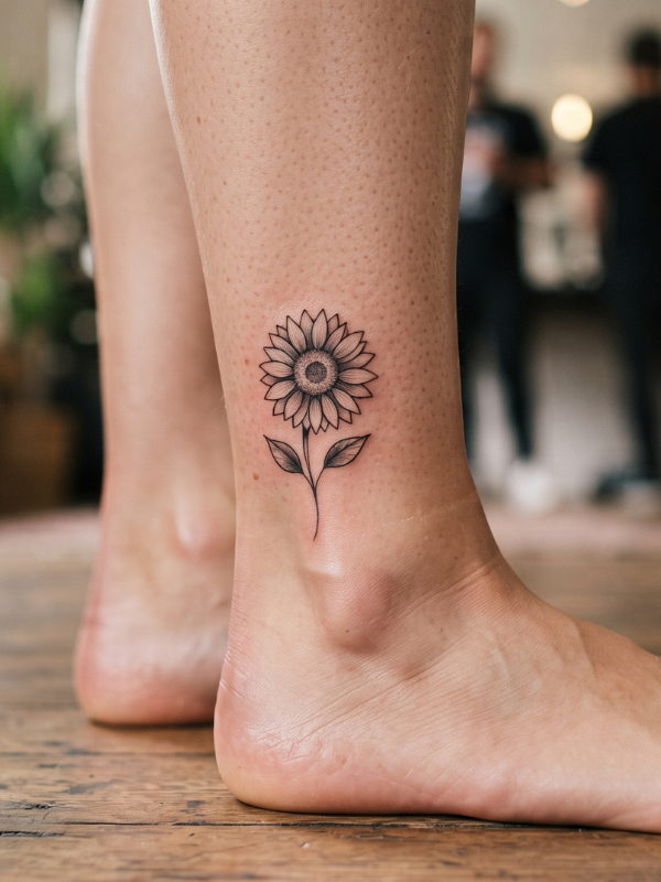 Sunflower-Ankle-Tattoo