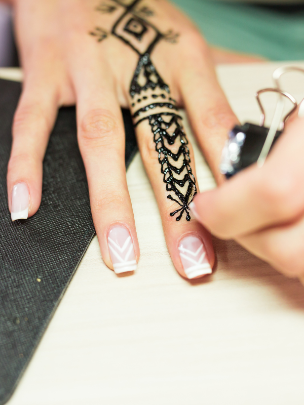 Henna- Floral-Finger-Trail
