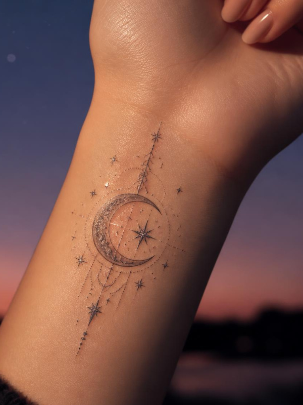 Moon-and-Stars-Wrist-Tattoo