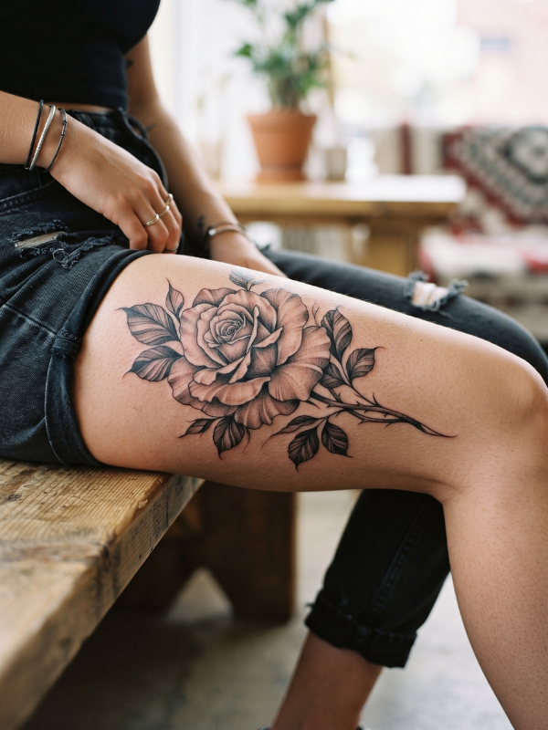 Large-Rose-Thigh-Tattoo