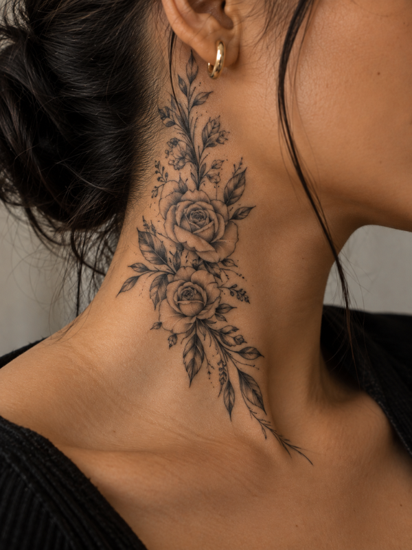 Floral-Neck-Tattoo