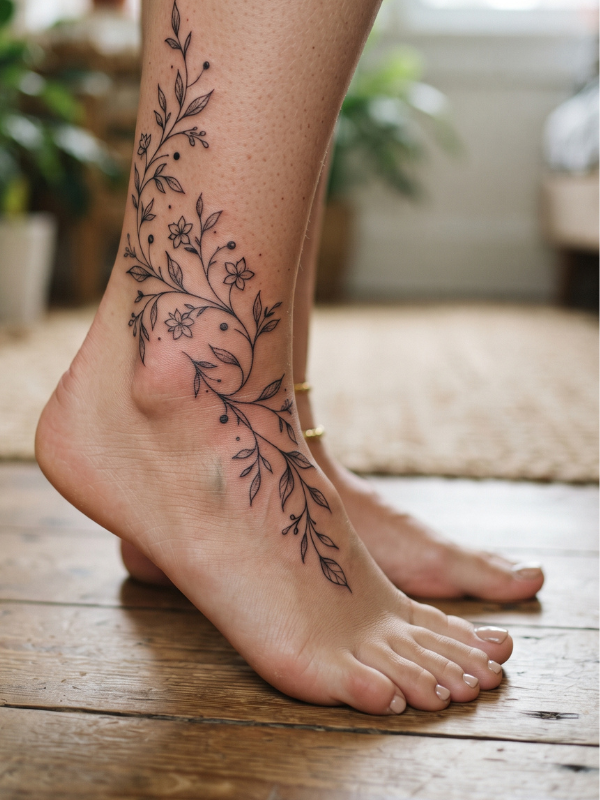 Ankle-Vine-Tattoo