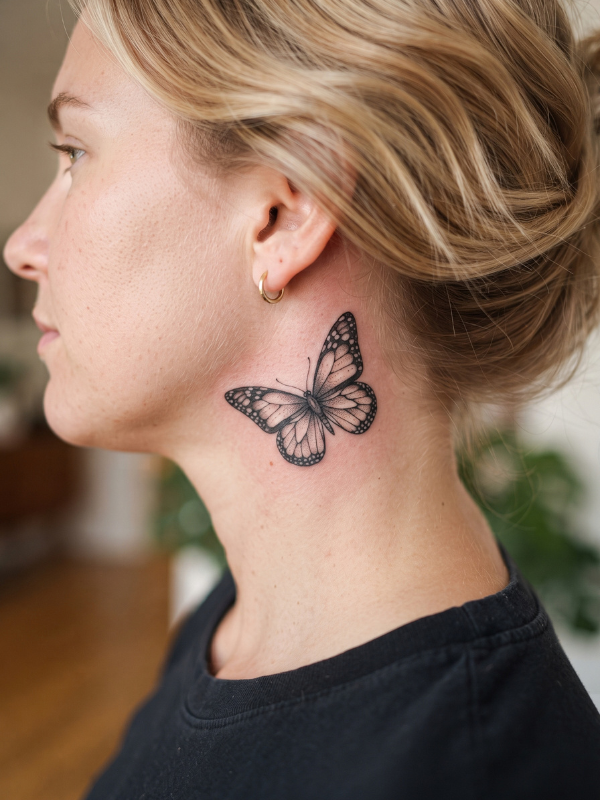 Butterfly-Neck-Tattoo