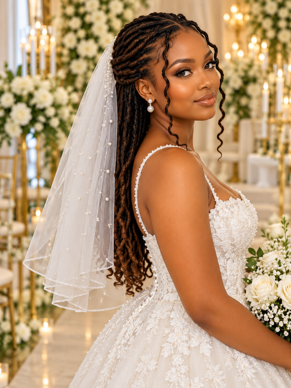 Fingertip-Veil-Locs-Wedding-Hairstyle