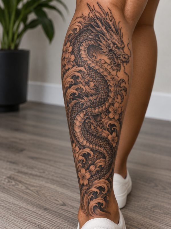 Dragon-Calf-Tattoo