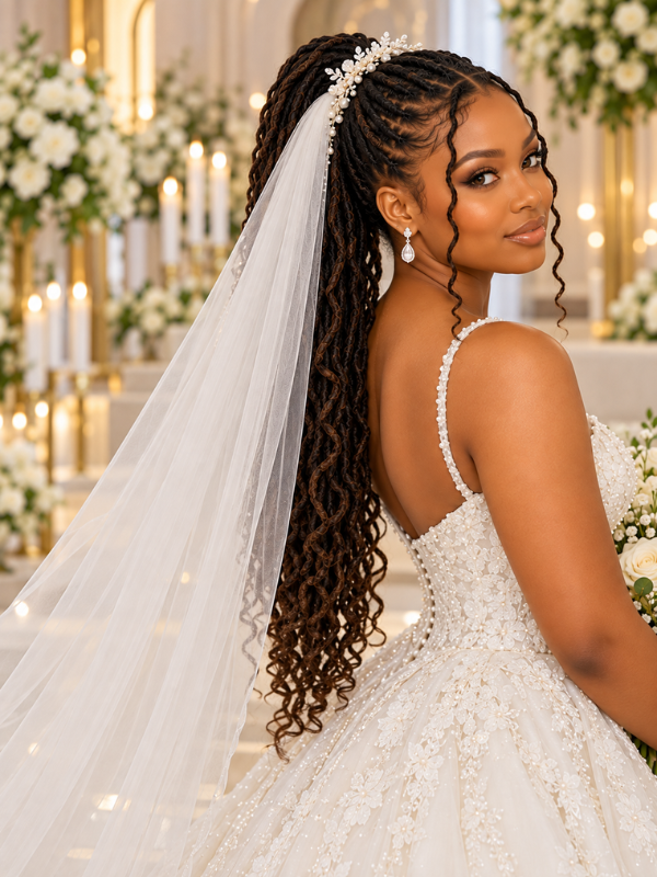 Locs-Ponytail-With-a-Veil