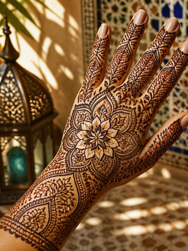 Moroccan-Inspired Full Hand Henna