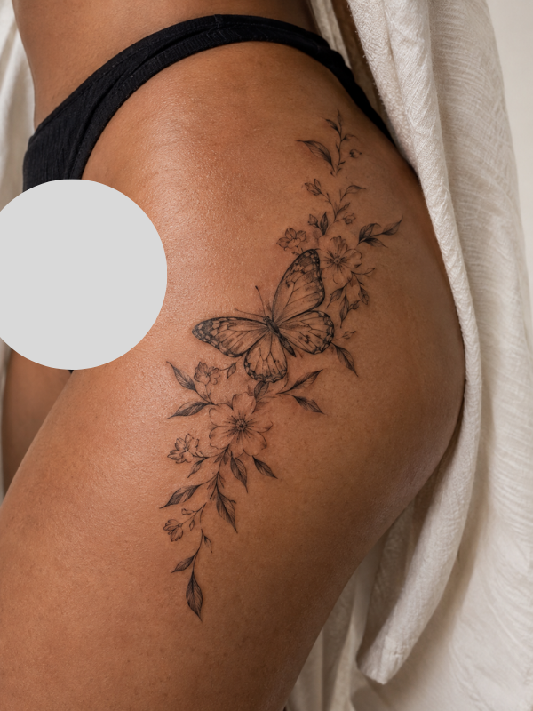 Butterfly-and-Flower-Tattoo