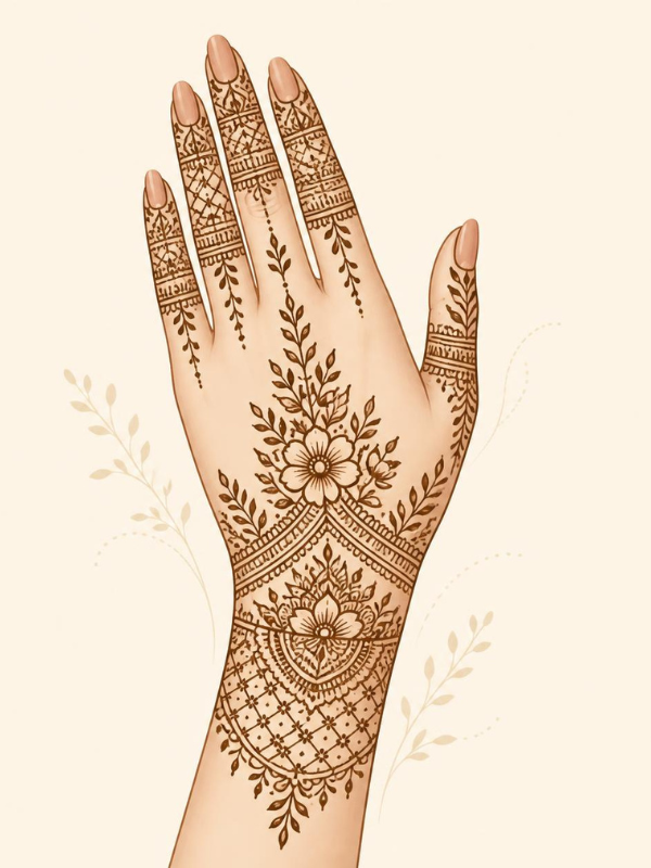 Minimalist Full Hand Henna