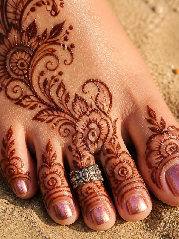 Toe-Henna-Design