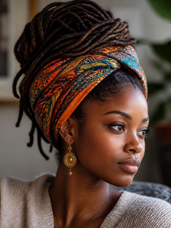 Locs-Wrapped-With-a-Scarf