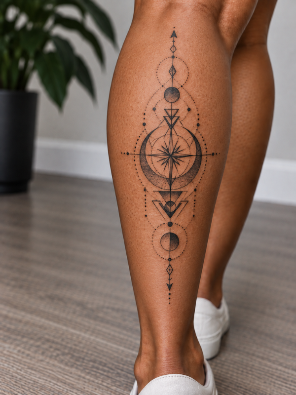 Geometric-Calf-Tattoo