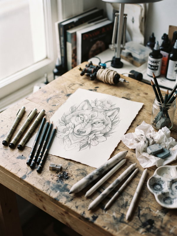 Lightbox-tattoo-drawing