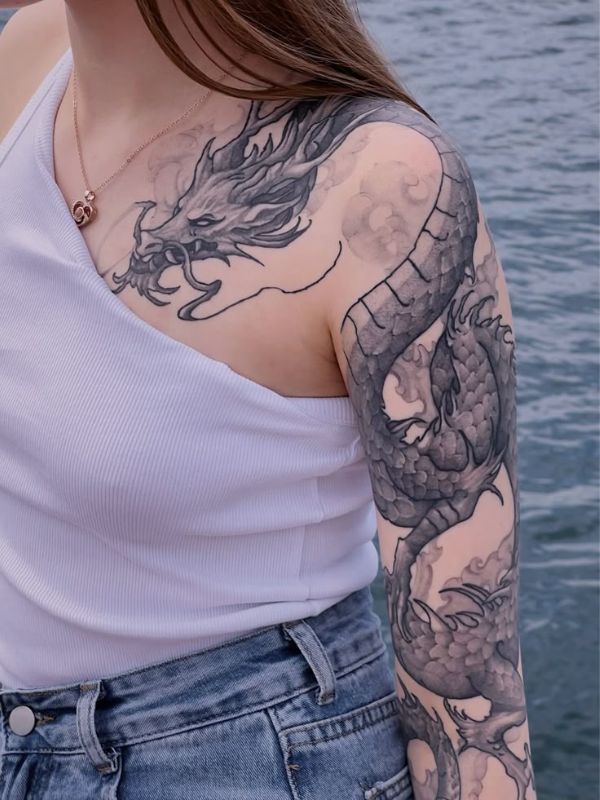 Japanese-Dragon-Surrounded-by-Waves