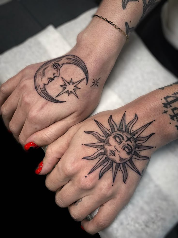 Sun-and-Moon-Hand-Tattoo