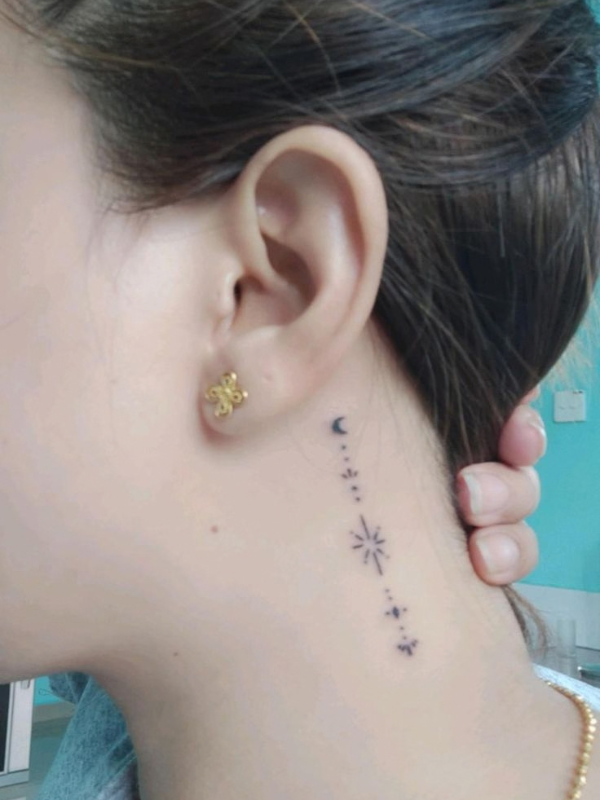 Ornamental-behind-ear-Tattoo