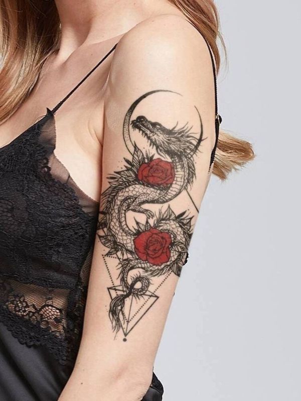 Dragon-Wrapped-Around-a-Rose