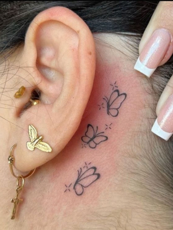 Butterfly-behind-ear-Tattoo