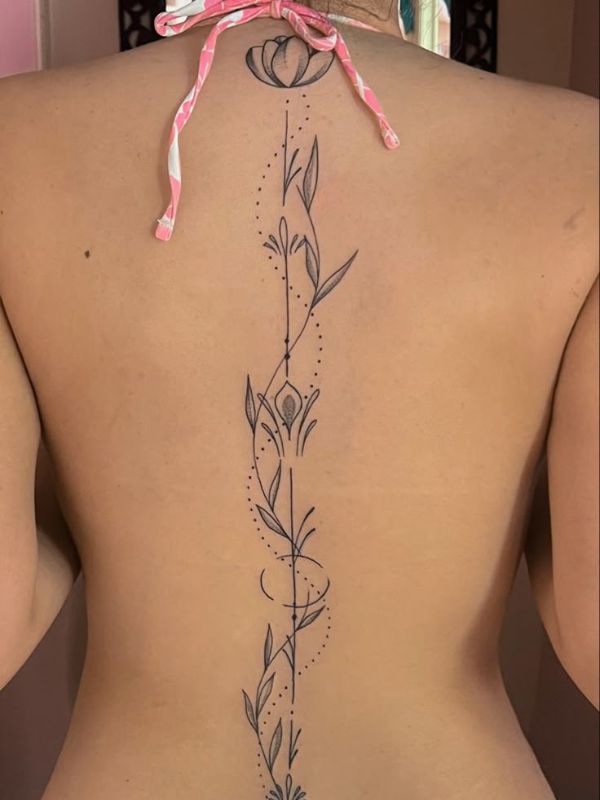 Vine-and-Leaf-Spine-Tattoo-Ideas